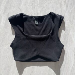 Black Ribbed Croptop